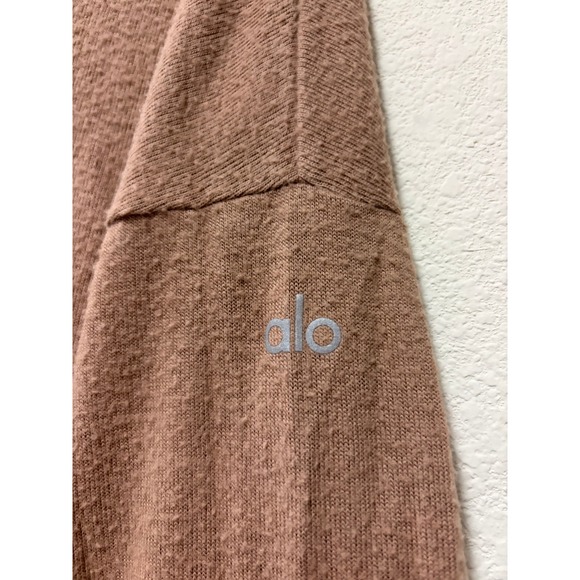 Alo Yoga Muse Crew Neck Pullover Sweatshirt Cedar Brown Ribbed Knit Small - Picture 2 of 8